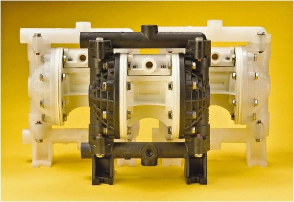 Versa-Matic - 1/2" NPT, Air Operated Diaphragm Pump - PTFE Diaphragm, Polypropylene Housing - Exact Tooling