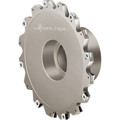 Walter - Shell Mount Connection, 0.3937" Cutting Width, 1.9685" Depth of Cut, 200mm Cutter Diam, 1.5748" Hole Diam, 8 Tooth Indexable Slotting Cutter - F4153.BN Toolholder, LN.U 100508 Insert, Right Hand Cutting Direction - Exact Tooling