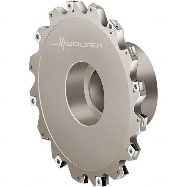 Walter - Shell Mount Connection, 0.3937" Cutting Width, 0.6299" Depth of Cut, 80mm Cutter Diam, 0.8661" Hole Diam, 4 Tooth Indexable Slotting Cutter - F4153.BN Toolholder, LN.U 100508 Insert, Right Hand Cutting Direction - Exact Tooling