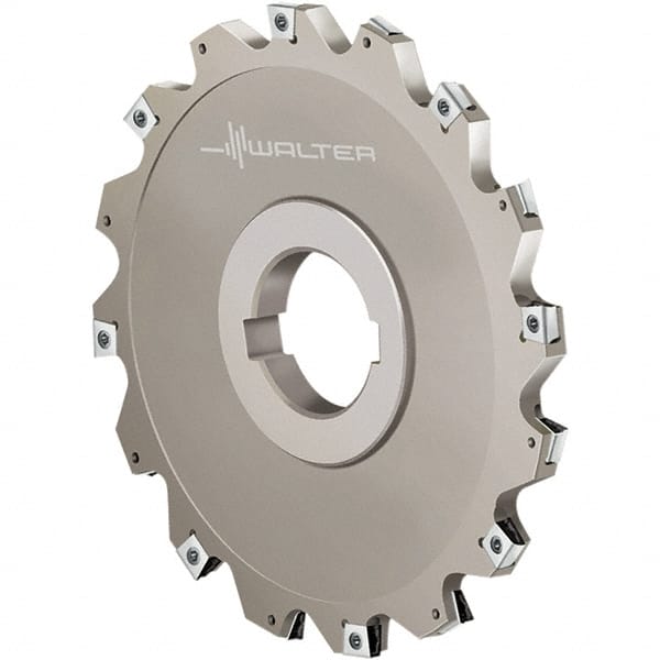 Walter - Arbor Hole Connection, 0.7087" Cutting Width, 0.4724" Depth of Cut, 80mm Cutter Diam, 1-1/16" Hole Diam, 4 Tooth Indexable Slotting Cutter - F4153.B Toolholder, LN.U 080304 Insert, Right Hand Cutting Direction - Exact Tooling