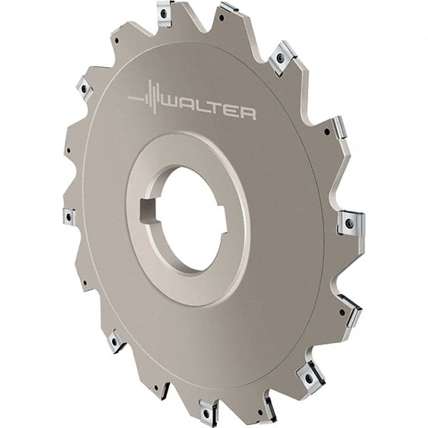 Walter - Arbor Hole Connection, 0.1575" Cutting Width, 1.811" Depth of Cut, 160mm Cutter Diam, 1.5748" Hole Diam, 8 Tooth Indexable Slotting Cutter - F4053.B Toolholder, LN.X 070204 Insert, Right Hand Cutting Direction - Exact Tooling
