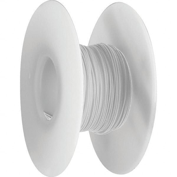 OK Industries - 24 AWG, 1 Strand, 30.4 m OAL, Copper Hook Up Wire - White Kynar Jacket, 0.03" Diam - Exact Tooling