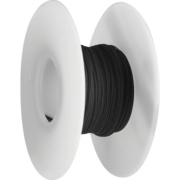 OK Industries - 24 AWG, 1 Strand, 30.4 m OAL, Copper Hook Up Wire - Black Kynar Jacket, 0.03" Diam - Exact Tooling