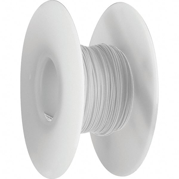 OK Industries - 30 AWG, 1 Strand, 304 m OAL, Copper Hook Up Wire - White Kynar Jacket - Exact Tooling