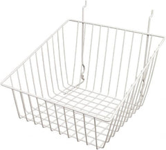 ECONOCO - 12" Deep, Square Steel Peg Board/Slatwall Basket - 12" Wide x 8" High - Exact Tooling