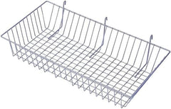 ECONOCO - 12" Deep, Rectangular Steel Peg Board/Slatwall Basket - 24" Wide x 4" High - Exact Tooling