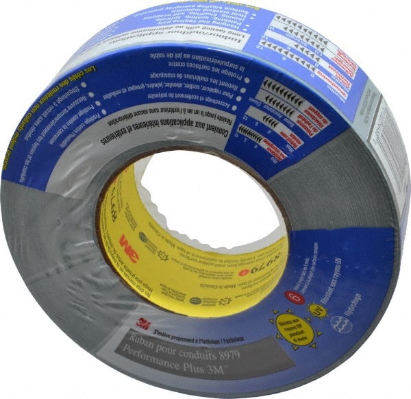 3M - 2" x 55m Blue Duct Tape - 12.1 mil, Rubber Adhesive, Polyethylene Film Backing, 36 Lb/ln Tensile Strength, 200°F Max, Series 8979 - Exact Tooling