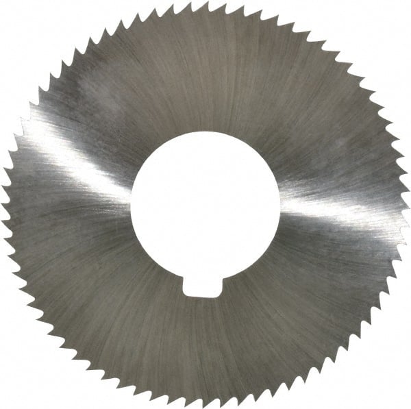 Value Collection - 2-3/4" Diam x 0.023" Blade Thickness x 1" Arbor Hole Diam, 72 Tooth Slitting and Slotting Saw - Arbor Connection, Right Hand, Uncoated, High Speed Steel, Concave Ground, Contains Keyway - Exact Tooling