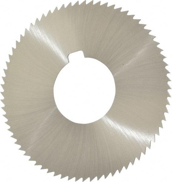 Value Collection - 2-3/4" Diam x 0.032" Blade Thickness x 1" Arbor Hole Diam, 72 Tooth Slitting and Slotting Saw - Arbor Connection, Right Hand, Uncoated, High Speed Steel, Concave Ground, Contains Keyway - Exact Tooling