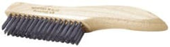 Ability One - 2 Rows x 1 Column Stainless Steel Scratch Brush - 10" OAL, 1" Trim Length, Plastic Shoe Handle - Exact Tooling