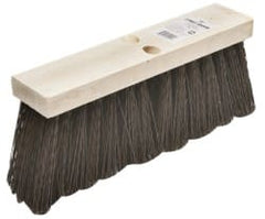 Ability One - 16" Rough Surface Polypropylene Push Broom - 6-3/4" Bristle Length, Wood Block, Tapered Handle Connection - Exact Tooling