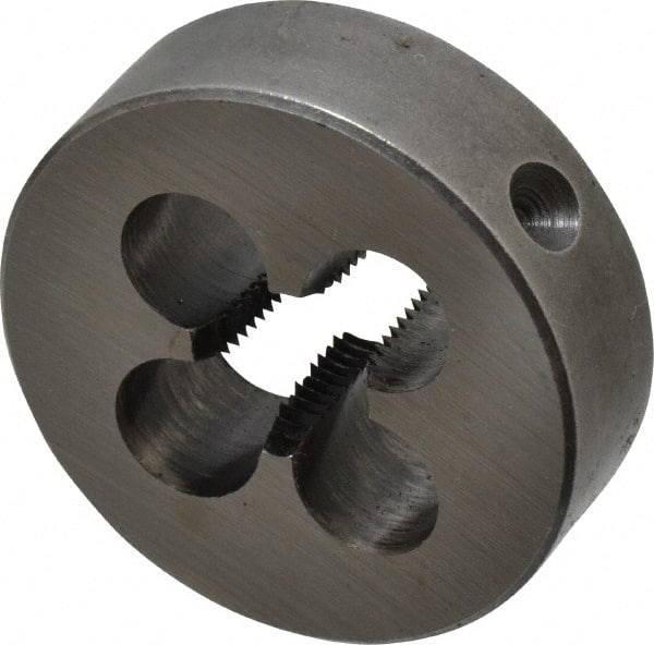 Cle-Line - 1/4-18 NPT Thread, Adjustable Round Pipe Die - 2" Outside Diam, Carbon Steel, Right Hand Thread - Exact Tooling