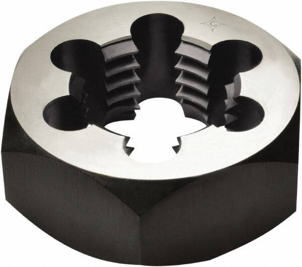 Cle-Line - M20x2.50 Thread, 1-5/8" Hex, Right Hand Thread, Hex Rethreading Die - Carbon Steel, Series 0650M - Exact Tooling