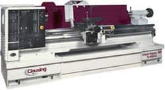 Clausing - 18-7/64" Swing, 80" Between Centers, 208/230/460 Volt, Triple Phase Engine Lathe - 5MT Taper, 15 hp, 20 to 2,000 RPM, 3" Bore Diam, 49" Deep x 51" High x 140" Long - Exact Tooling