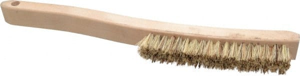 Osborn - 4 Rows x 18 Columns Palmyra/Tampico Plater's Brush - 6" Brush Length, 13-1/4" OAL, 1" Trim Length, Wood Curved Handle - Exact Tooling