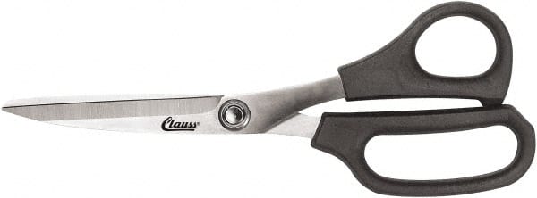 Clauss - 5" LOC, 8" OAL Stainless Steel Straight Trimmers - Glass Filled Nylon Straight Handle, For Paper, Fabric - Exact Tooling