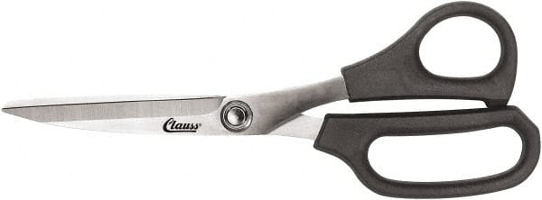 Clauss - 6" LOC, 9" OAL Stainless Steel Bent Trimmers - Plastic Offset Handle, For Paper, Fabric - Exact Tooling