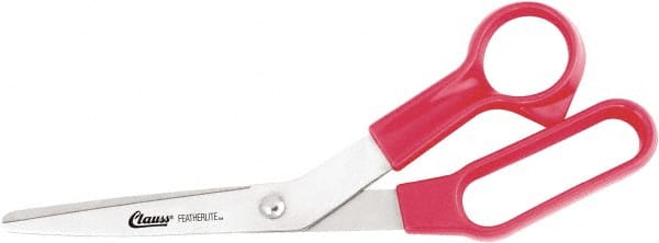 Clauss - 5" LOC, 8-1/2" OAL Stainless Steel Bent Shears - Plastic Offset Handle, For Paper, Fabric - Exact Tooling