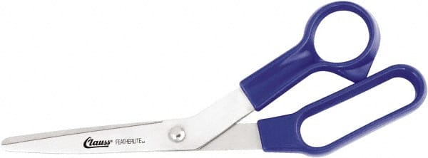 Clauss - 5" LOC, 8-1/2" OAL Stainless Steel Bent Shears - Plastic Offset Handle, For Paper, Fabric - Exact Tooling