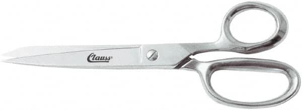 Clauss - 5" LOC, 8-1/4" OAL Straight Shears - Steel Straight Handle, For Paper, Fabric - Exact Tooling
