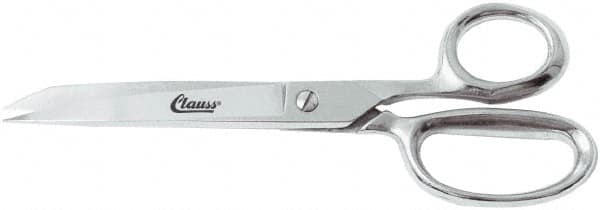 Clauss - 4" LOC, 8" OAL Straight Shears - Steel Straight Handle, For Paper, Fabric - Exact Tooling