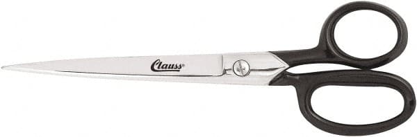 Clauss - 4" LOC, 11-11/16" OAL Straight Shears - Straight Handle, For Paper, Fabric - Exact Tooling