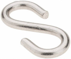 Value Collection - Stainless Steel S-Hook - 17 Lb Capacity, 0.114" Wire, 1-1/4" OAL - Exact Tooling
