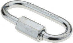 Value Collection - Zinc Plated Carbon Steel Quick Link - 1/8" Diameter, 220 Lb Load Limit - Exact Tooling