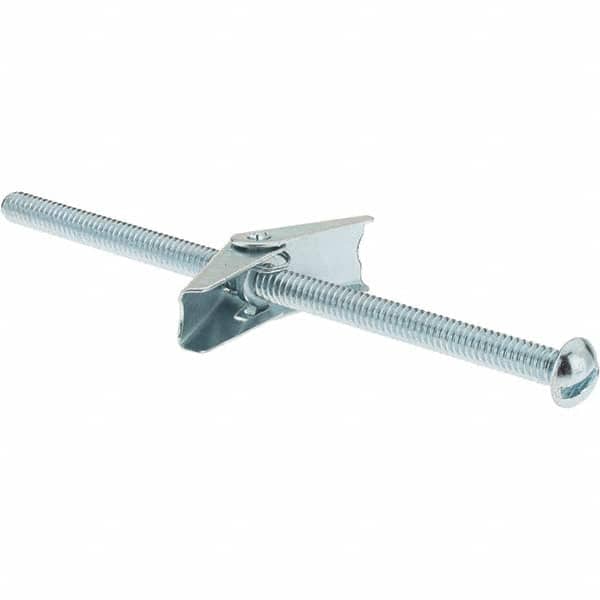 Value Collection - 1/4" Diam, 5" Long, Toggle Bolt Drywall & Hollow Wall Anchor - Steel, Use with Concrete/Masonry, Hollow Tile, Plaster & Wallboard - Exact Tooling