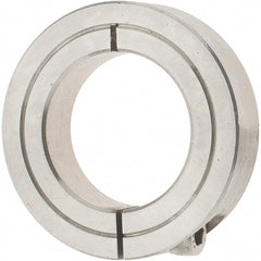 Value Collection - 1-1/4" Bore, Stainless Steel, One Piece Clamp Collar - 2-1/16" Outside Diam, 1/2" Wide - Exact Tooling