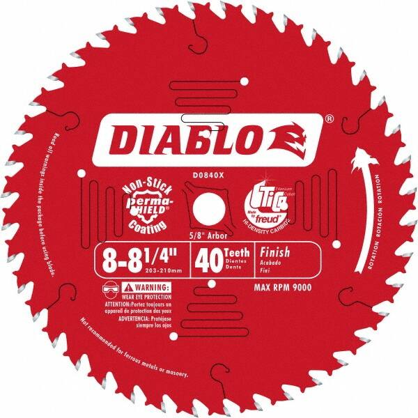 Freud - 8-1/4" Diam, 5/8" Arbor Hole Diam, 24 Tooth Wet & Dry Cut Saw Blade - Carbide-Tipped, Standard Round Arbor - Exact Tooling