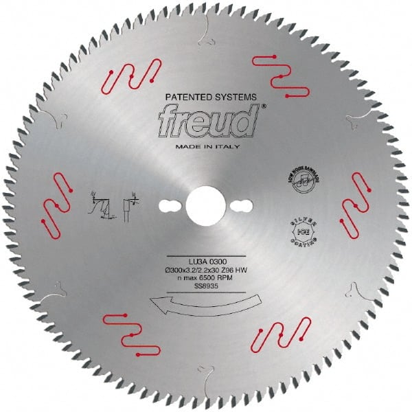 Freud - 300mm Diam, 30mm Arbor Hole Diam, 96 Tooth Wet & Dry Cut Saw Blade - Carbide-Tipped, Standard Round Arbor - Exact Tooling