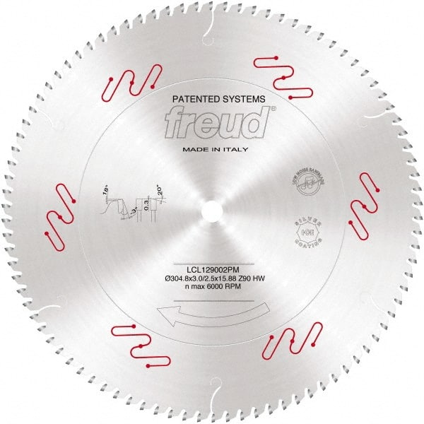 Freud - 305mm Diam, 3-1/8" Arbor Hole Diam, 36 Tooth Wet & Dry Cut Saw Blade - Carbide-Tipped, Standard Round Arbor - Exact Tooling
