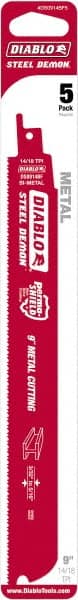 Freud - 9" Long x 1" Thick, Bi-Metal Reciprocating Saw Blade - Straight Profile, 14 to 18 TPI, Toothed Edge, Universal Shank - Exact Tooling