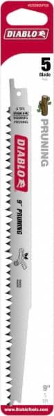 Freud - 9" Long x 3/4" Thick, Bi-Metal Reciprocating Saw Blade - Straight Profile, 5 TPI, Toothed Edge, Universal Shank - Exact Tooling