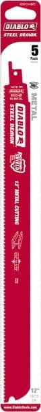 Freud - 12" Long x 1" Thick, Bi-Metal Reciprocating Saw Blade - Straight Profile, 14 to 18 TPI, Toothed Edge, Universal Shank - Exact Tooling