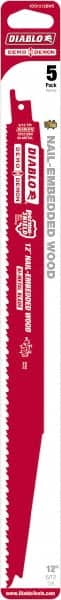 Freud - 12" Long x 1" Thick, Bi-Metal Reciprocating Saw Blade - Tapered Profile, 6 to 12 TPI, Toothed Edge, Universal Shank - Exact Tooling