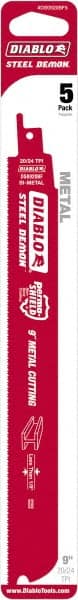 Freud - 9" Long x 1" Thick, Bi-Metal Reciprocating Saw Blade - Straight Profile, 20 to 24 TPI, Toothed Edge, Universal Shank - Exact Tooling