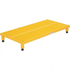 Vestil - 5" High x 24" Wide x 48" Deep, Yellow Step Stand - Steel, 500 Lb Capacity - Exact Tooling