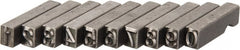 C.H. Hanson - 10 Piece, 3/16 Inch Character, Steel Type Set - 10 Character Capacity, 0-9 Content - Exact Tooling
