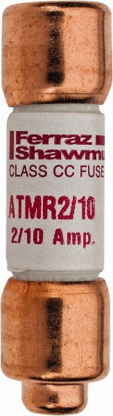 Ferraz Shawmut - 600 VAC/VDC, 0.2 Amp, Fast-Acting General Purpose Fuse - Clip Mount, 1-1/2" OAL, 100 at DC, 200 at AC kA Rating, 13/32" Diam - Exact Tooling