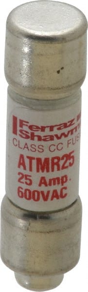 Ferraz Shawmut - 600 VAC/VDC, 25 Amp, Fast-Acting General Purpose Fuse - Clip Mount, 1-1/2" OAL, 100 at DC, 200 at AC kA Rating, 13/32" Diam - Exact Tooling