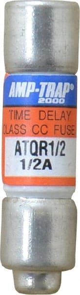 Ferraz Shawmut - 300 VDC, 600 VAC, 0.5 Amp, Time Delay General Purpose Fuse - Clip Mount, 1-1/2" OAL, 100 at DC, 200 at AC kA Rating, 13/32" Diam - Exact Tooling
