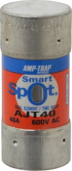 Ferraz Shawmut - 500 VDC, 600 VAC, 40 Amp, Time Delay General Purpose Fuse - Clip Mount, 2-3/8" OAL, 100 at DC, 200 at AC, 300 (Self-Certified) kA Rating, 1-1/16" Diam - Exact Tooling