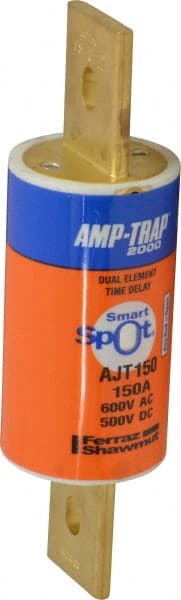 Ferraz Shawmut - 500 VDC, 600 VAC, 150 Amp, Time Delay General Purpose Fuse - Clip Mount, 5-3/4" OAL, 100 at DC, 200 at AC, 300 (Self-Certified) kA Rating, 1-5/8" Diam - Exact Tooling