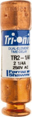 Ferraz Shawmut - 250 VAC/VDC, 2.25 Amp, Time Delay General Purpose Fuse - Clip Mount, 50.8mm OAL, 20 at DC, 200 at AC kA Rating, 9/16" Diam - Exact Tooling
