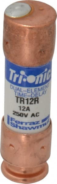 Ferraz Shawmut - 160 VDC, 250 VAC, 12 Amp, Time Delay General Purpose Fuse - Clip Mount, 50.8mm OAL, 20 at DC, 200 at AC kA Rating, 9/16" Diam - Exact Tooling