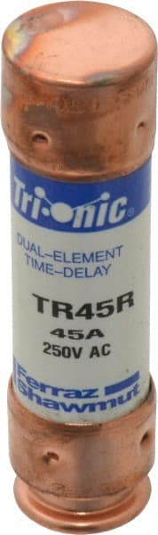 Ferraz Shawmut - 250 VAC/VDC, 45 Amp, Time Delay General Purpose Fuse - Clip Mount, 76.2mm OAL, 20 at DC, 200 at AC kA Rating, 13/16" Diam - Exact Tooling