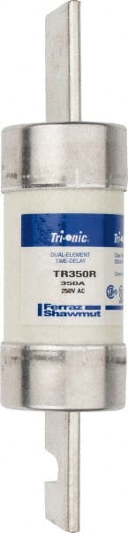 Ferraz Shawmut - 250 VAC/VDC, 350 Amp, Time Delay General Purpose Fuse - Clip Mount, 8-5/8" OAL, 20 at DC, 200 at AC kA Rating, 2-1/16" Diam - Exact Tooling