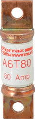 Ferraz Shawmut - 300 VDC & 600 VAC, 80 Amp, Fast-Acting General Purpose Fuse - Bolt-on Mount, 75mm OAL, 100 at DC, 200 at AC kA Rating, 13/16" Diam - Exact Tooling